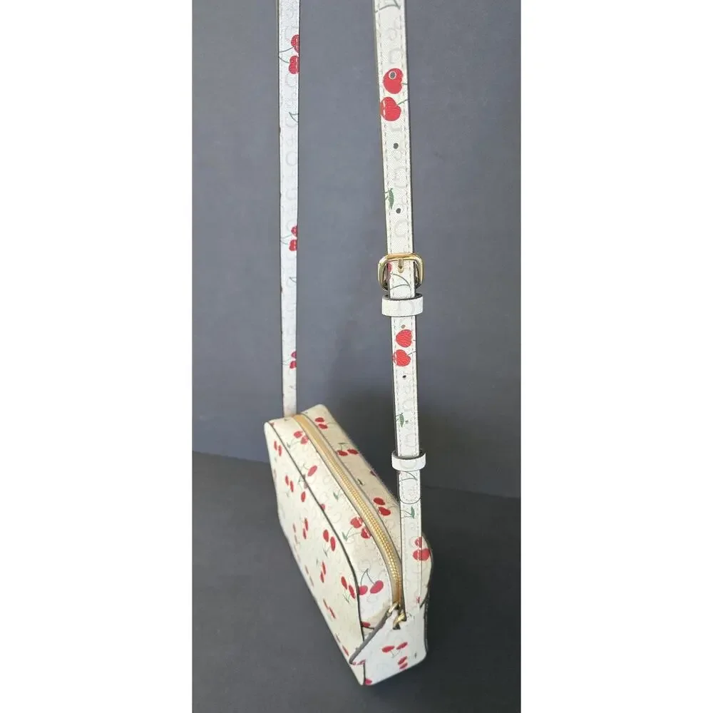 Guess Hensley Mini Crossbody Bag Womens Cherry Print Zip Adjustable Strap